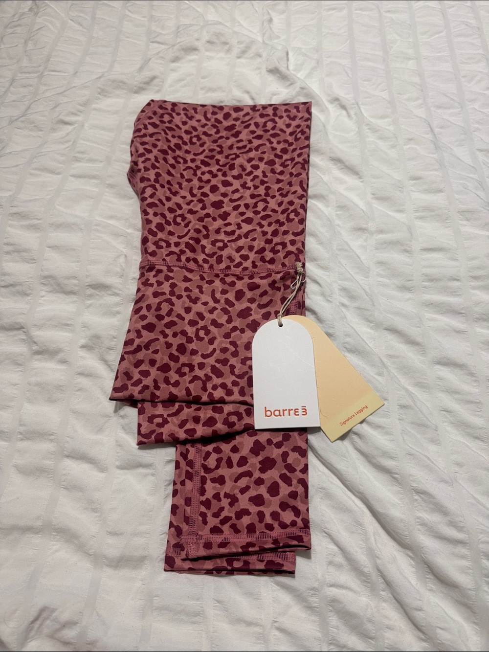 Barre3 Girls’ Mauve Pink Leopard Leggings